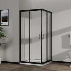 Скляна душова кабіна AVKO Glass RDR09 8мм 90x90x190 Black Clear