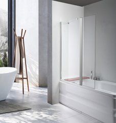 Скляна шторка для ванни AVKO Glass A542-1, 40+80x140 Clear
