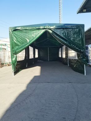 Садовий павільйон 3&times;9 м, 8 стінок, PE‑тент UV‑100 г/м&sup2;, AVKO &ndash; надійність і стиль, зелений