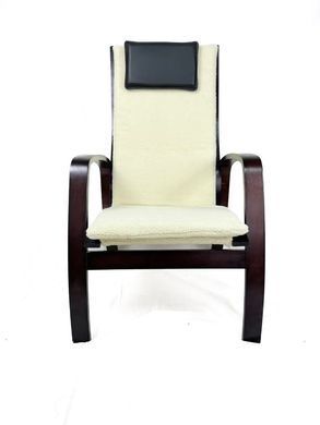 Кресло AVKO ARC013 Walnut Beige с подножкой для ног, бежевое, съёмный чехол &ndash; комфорт и стиль в вашем интерьере